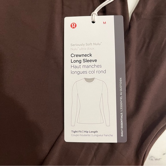NWT Lululemon Wundermost Ultra-Soft Nulu Crewneck Long-Sleeve Shirt - Espresso - Picture 8 of 8